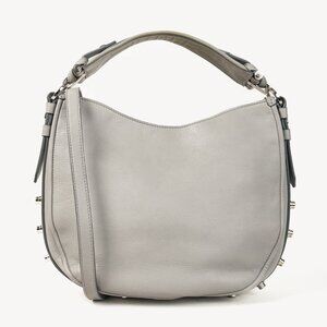 Givenchy Obsedia Pearl Grey Leather Studded Small Hobo Bag